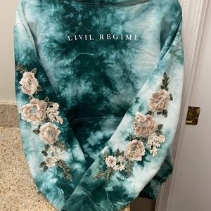 Civil regime hoodie Tye dye floral